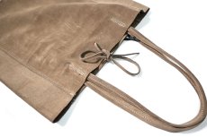 画像2: MARLON FIRENZE Calf Leather Shopper Bag Taupe Suede (2)