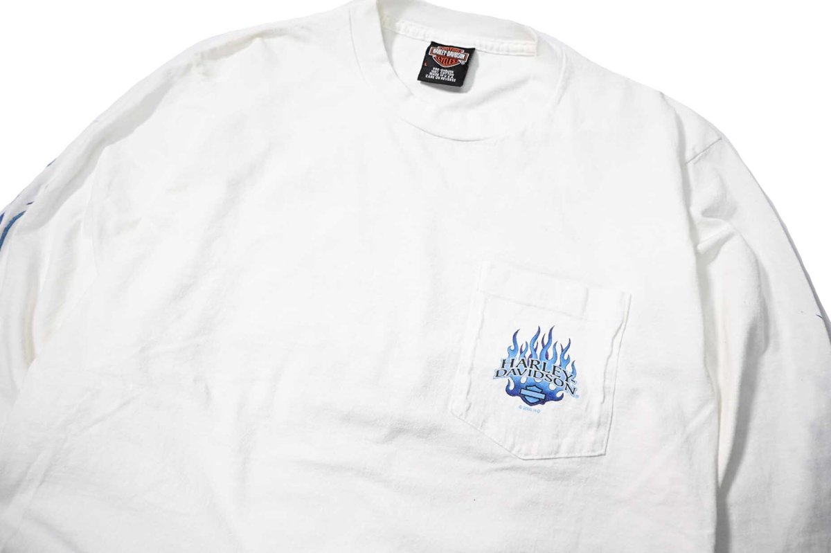 画像2: 90-00s Used Harley-Davidson L/S Print Tee made in USA (2)