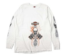 画像1: 10s Used Harley-Davidson L/S Print Tee (1)