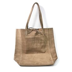 画像1: MARLON FIRENZE Calf Leather Shopper Bag Taupe Suede (1)