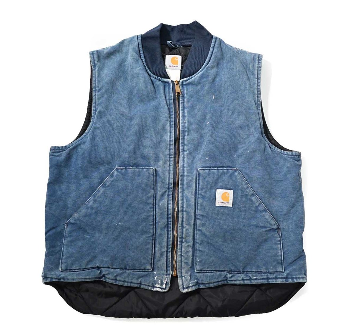 画像1: 00s Used Carhartt Quilt Lined Duck Vest made in USA (1)