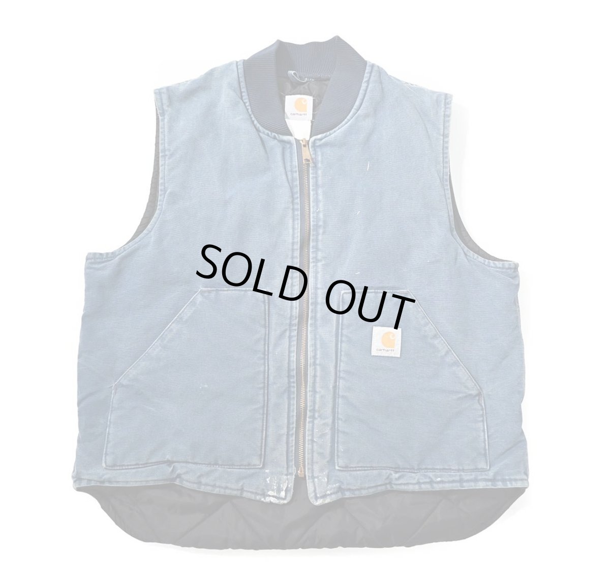 画像1: 00s Used Carhartt Quilt Lined Duck Vest made in USA (1)