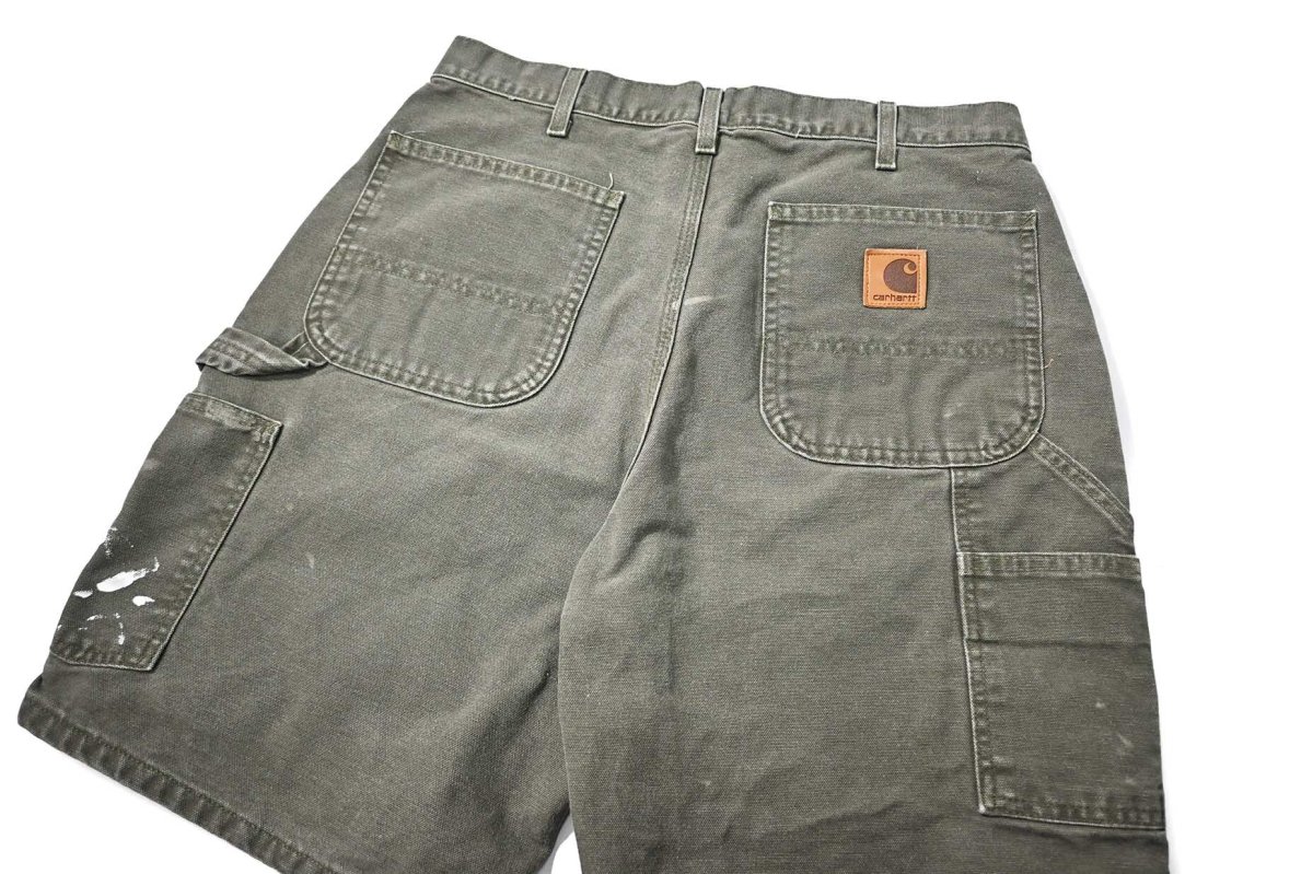 画像4: 00s Used Carhartt Duck Work Short Moss (4)