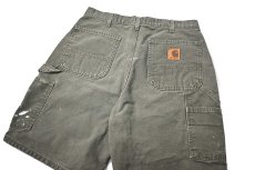 画像4: 00s Used Carhartt Duck Work Short Moss (4)