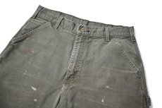 画像2: 00s Used Carhartt Duck Work Short Moss (2)