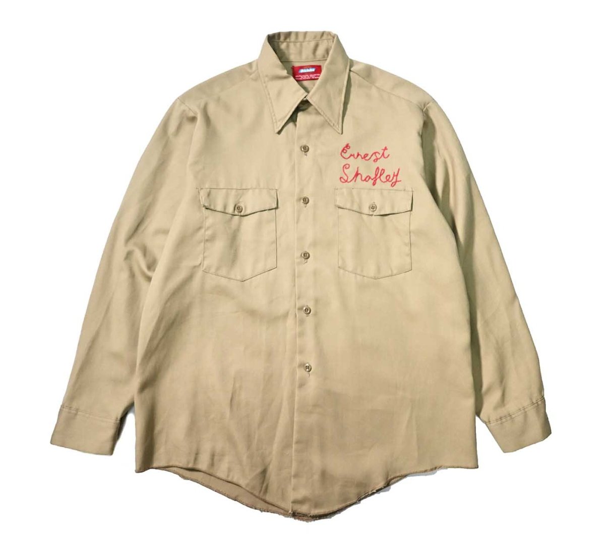 画像1: 70s Used Dickies Embroidered Work Shirt made in USA (1)