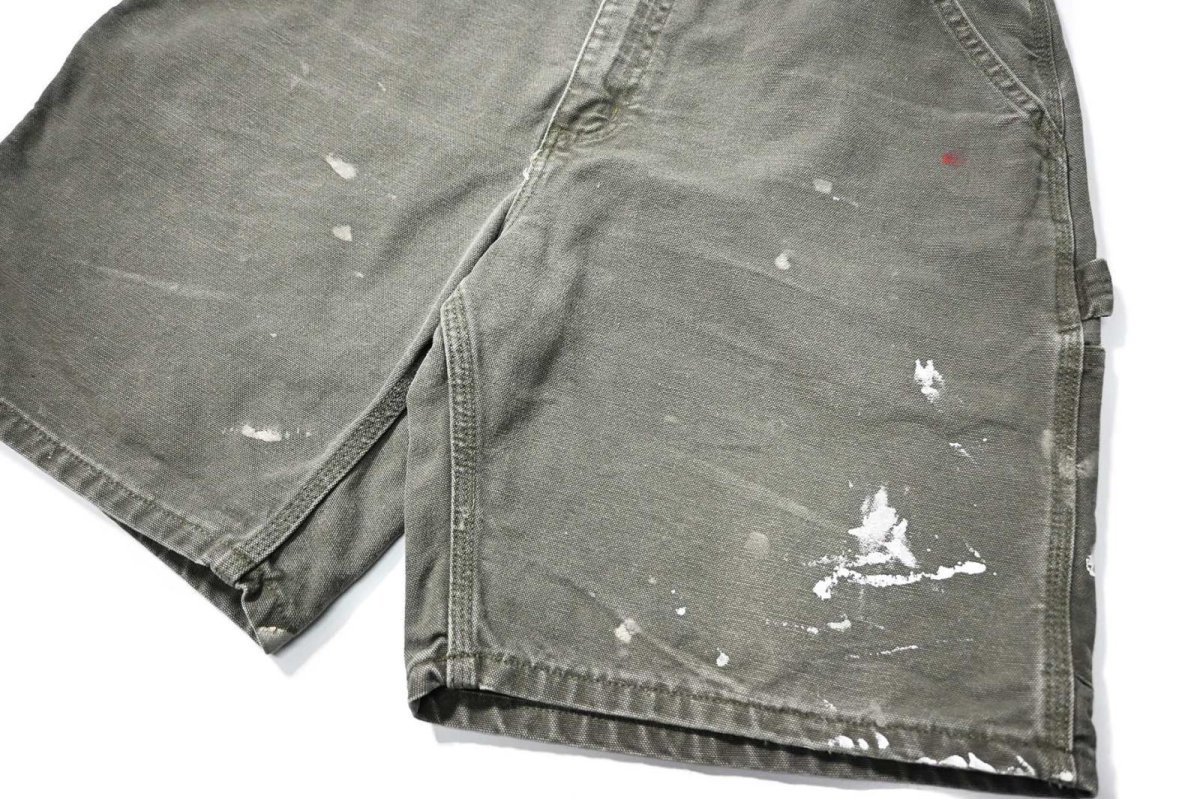 画像3: 00s Used Carhartt Duck Work Short Moss (3)
