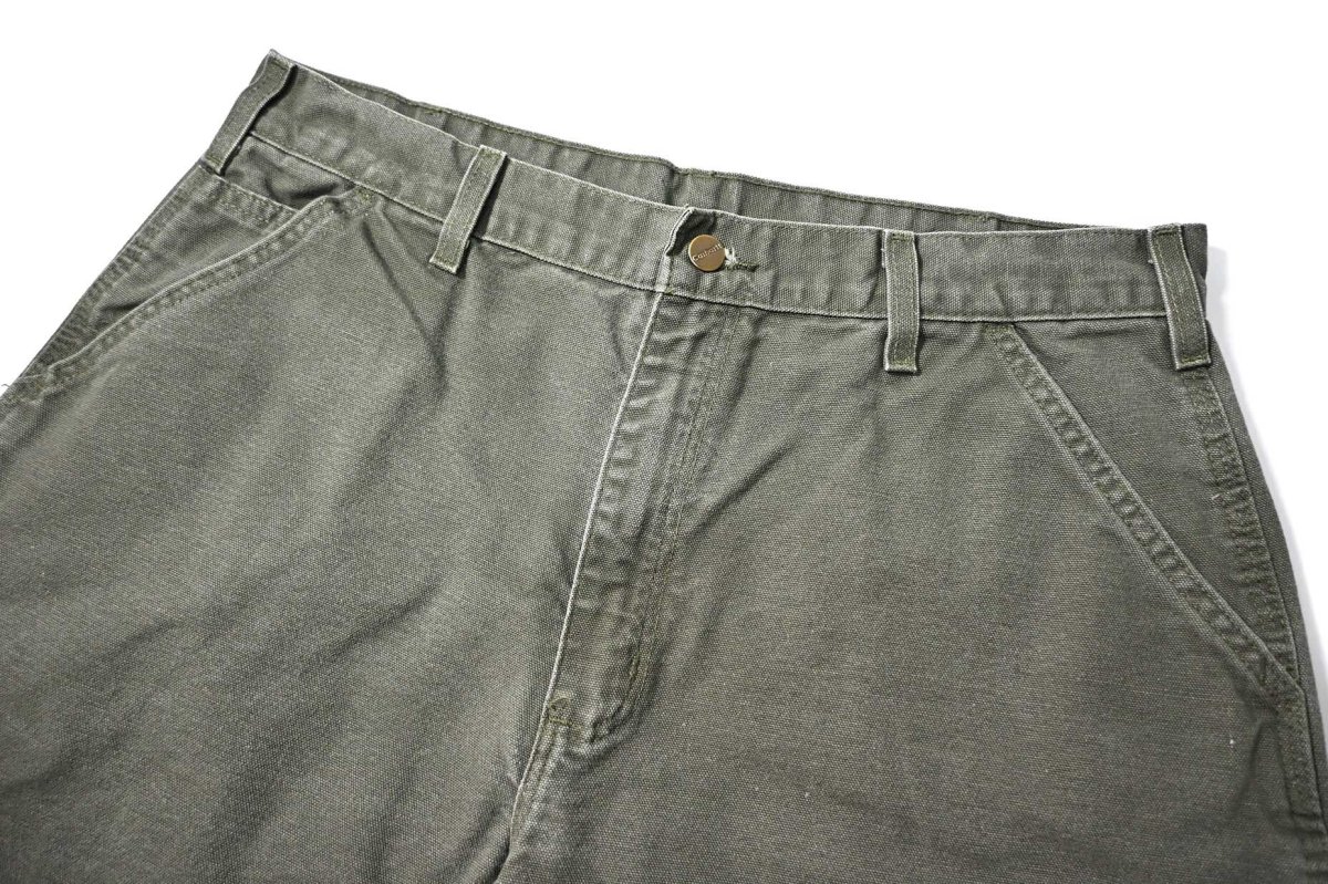 画像2: 06' Used Carhartt Duck Work Short Moss (2)