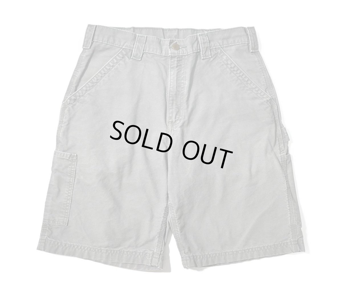 画像1: Used Carhartt Canvas Utility Work Shorts Moss (1)