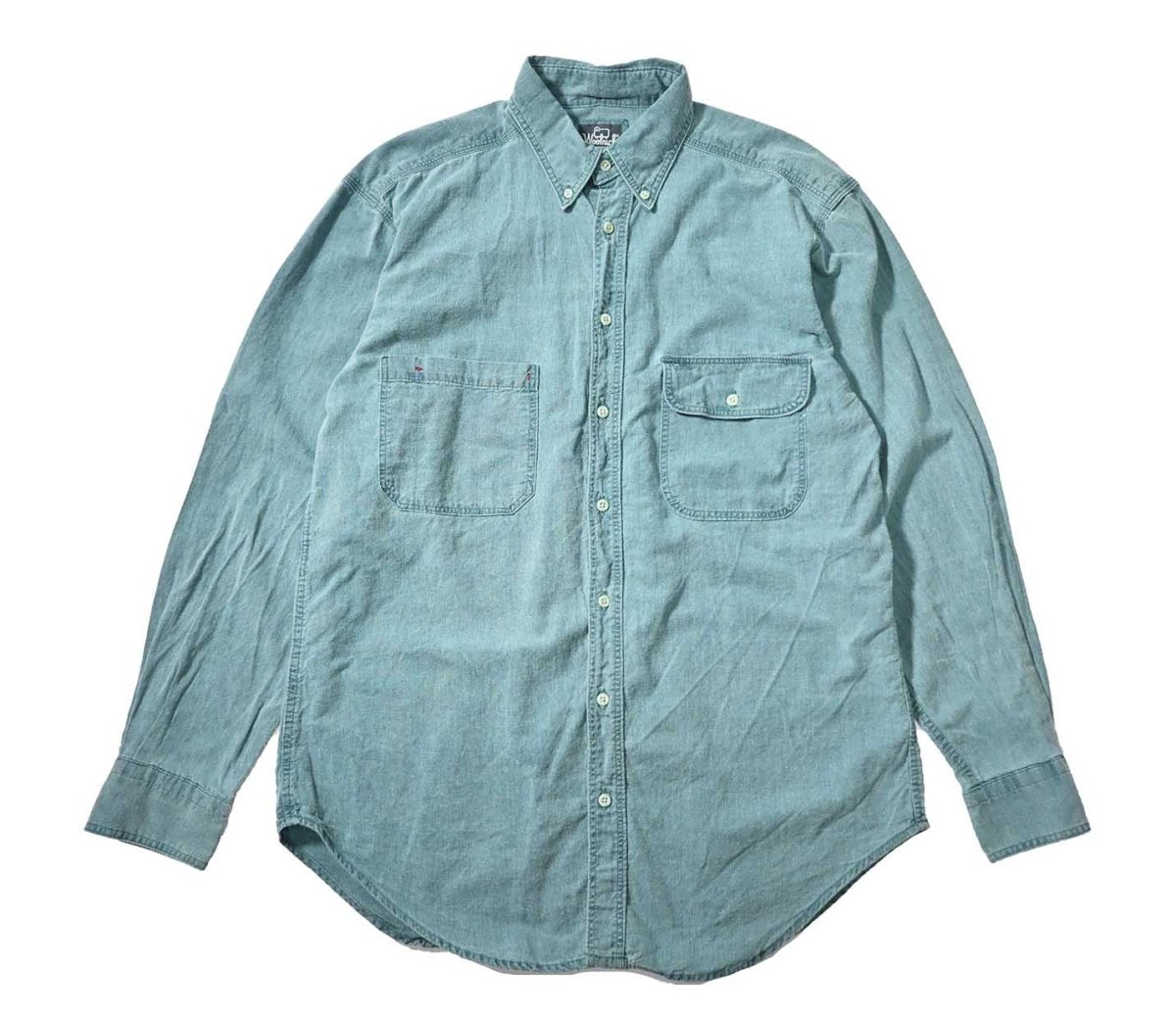 画像1: 80s Used Woolrich Chambray Shirt made in USA (1)