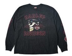 画像1: 00s Used Harley-Davidson L/S Print Tee (1)