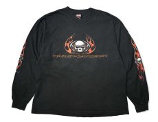 画像1: 00s Used Harley-Davidson L/S Print Tee made in USA (1)