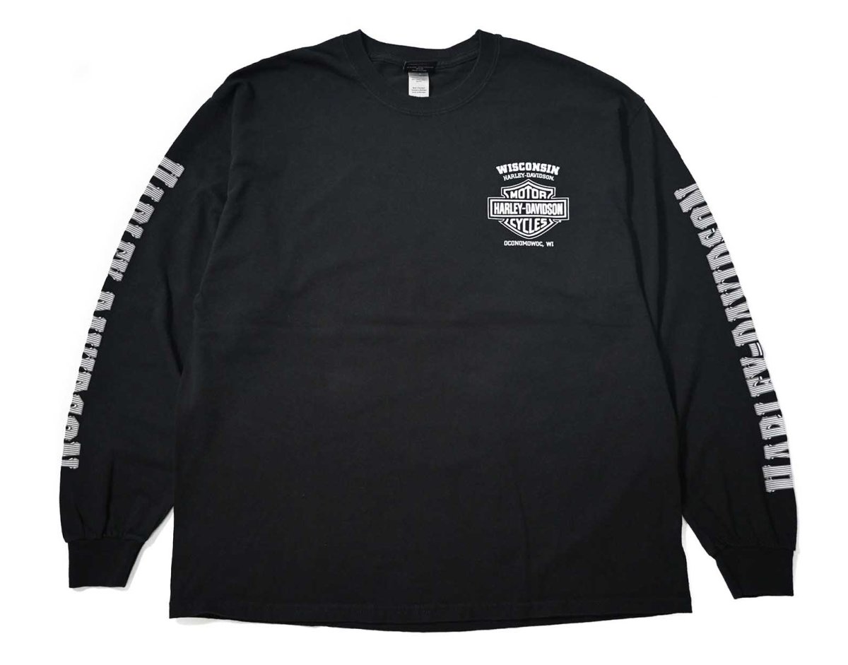 画像1: Used Harley-Davidson L/S Print Tee (1)