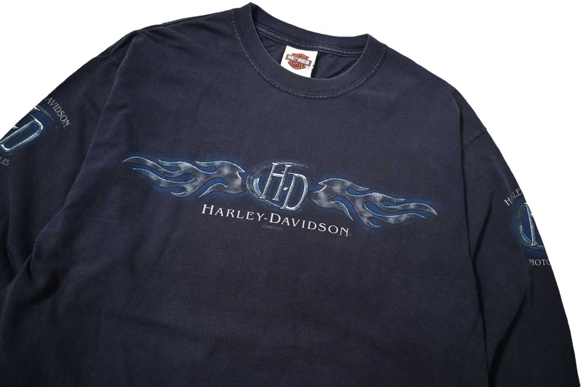 画像2: 00s Used Harley-Davidson L/S Print Tee made in USA (2)