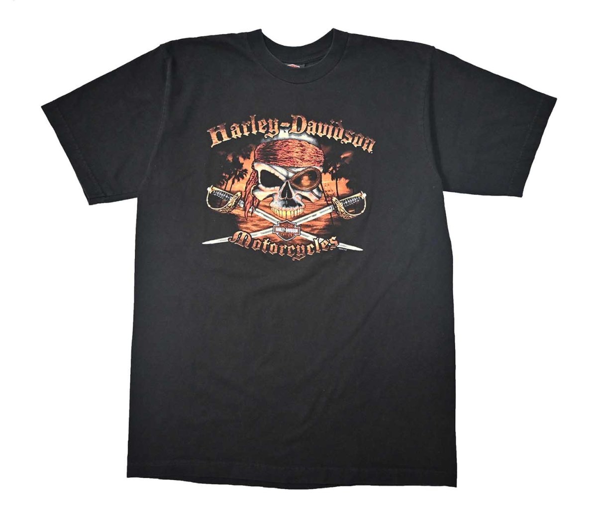 画像1: 00s Used Harley-Davidson Print Tee made in USA (1)