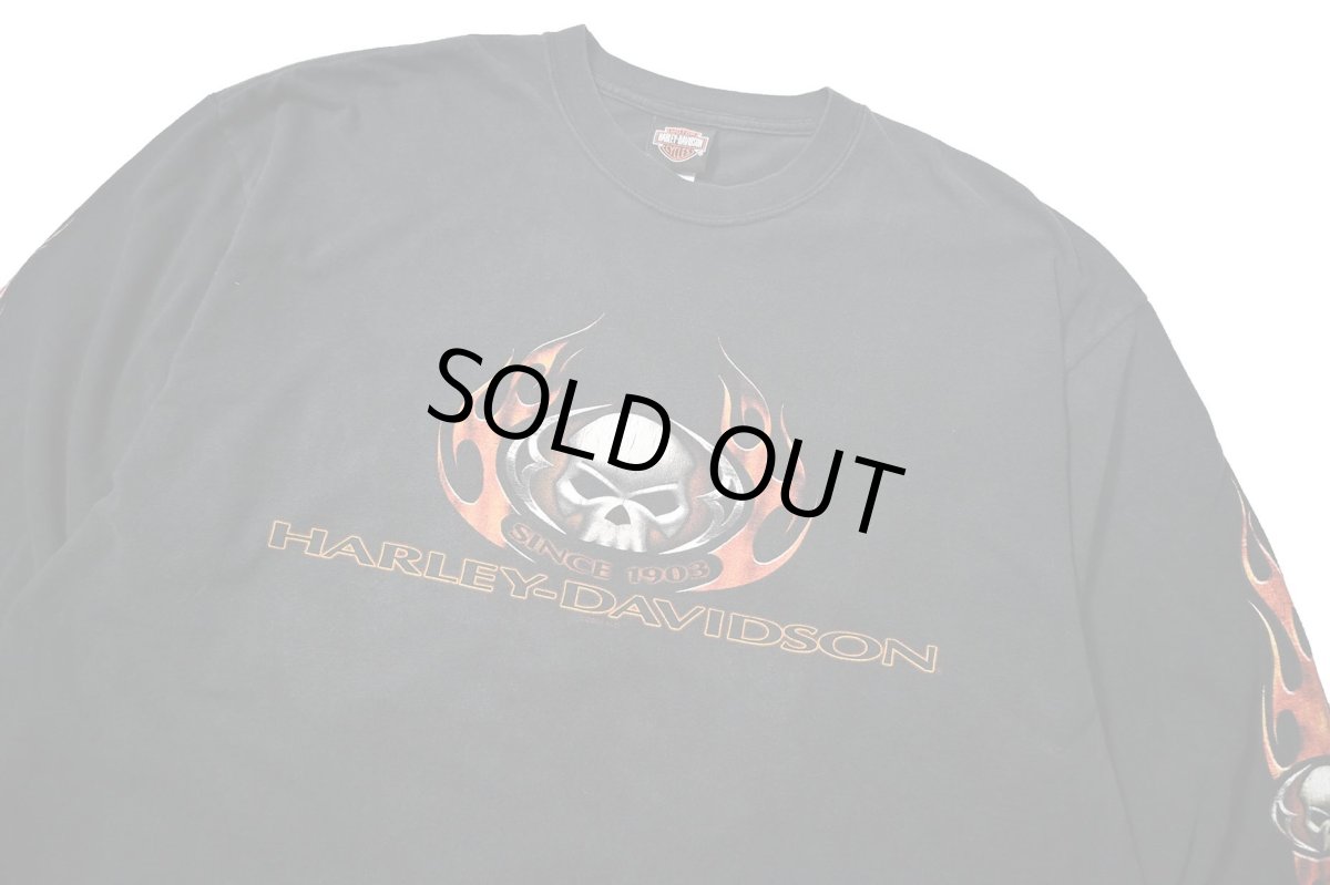 画像2: 00s Used Harley-Davidson L/S Print Tee made in USA (2)