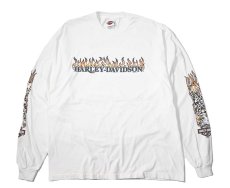 画像1: 00s Used Harley-Davidson L/S Print Tee made in USA (1)