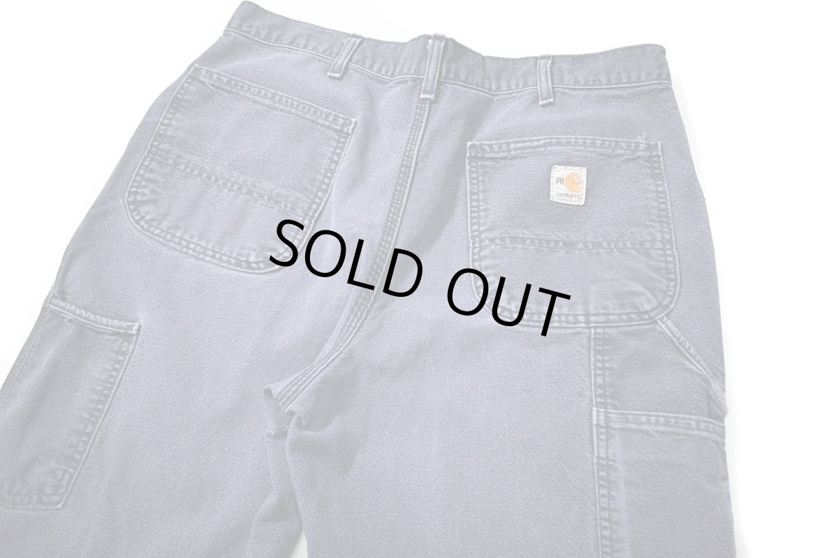 画像4: 18' Used Carhartt FR Duck Carpenter Pants Cut Off Navy カーハート (4)