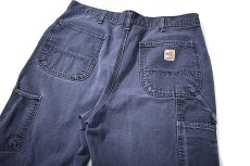 画像4: 18' Used Carhartt FR Duck Carpenter Pants Cut Off Navy カーハート (4)