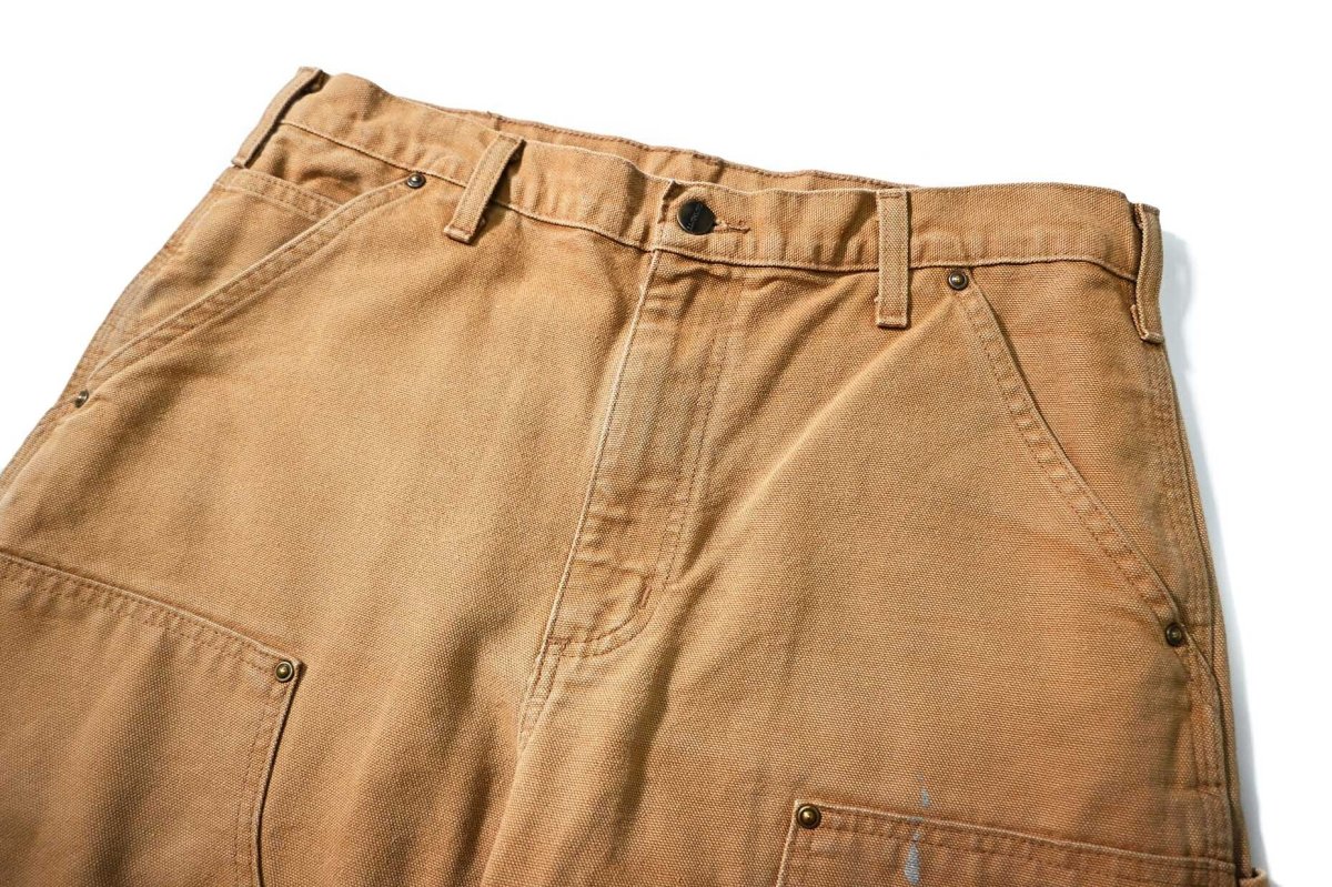 画像2: 20' Used Carhartt Duck Double Knee Carpenter Pants Brown カーハート (2)