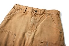 画像2: 20' Used Carhartt Duck Double Knee Carpenter Pants Brown カーハート (2)