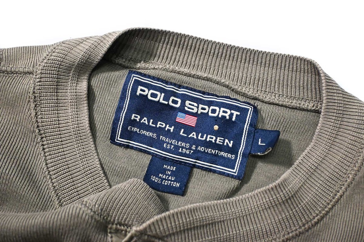 画像4: Used Polo Sport Ralph Lauren L/S Henley Thermal Olive (4)