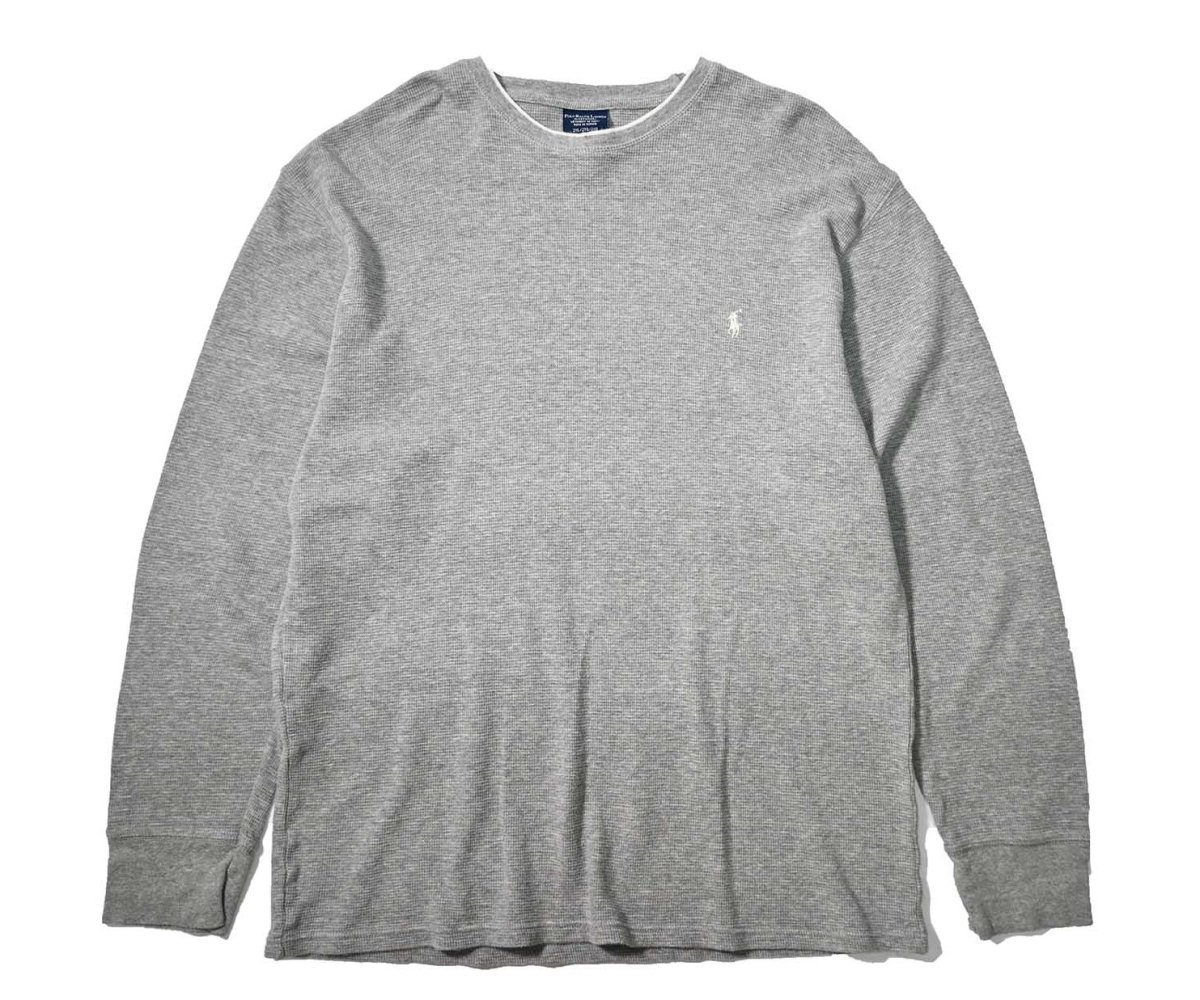 画像1: Used Polo Ralph Lauren L/S Thermal Grey (1)