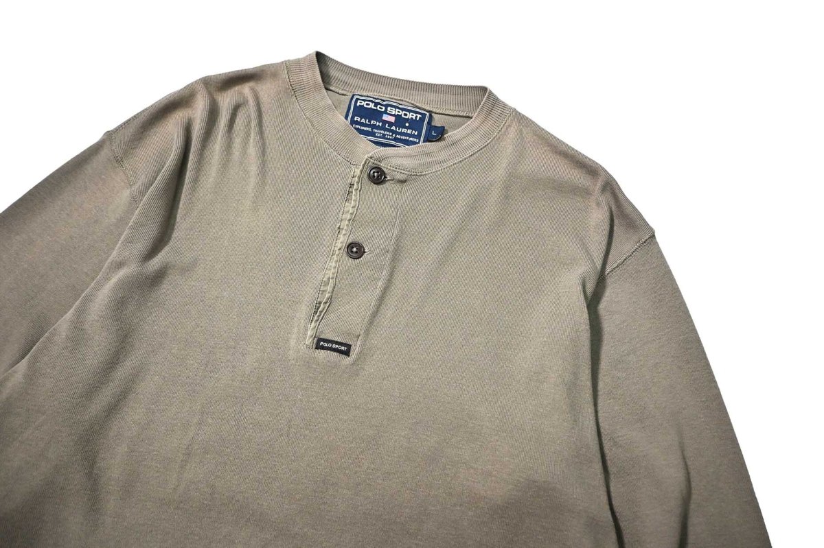 画像2: Used Polo Sport Ralph Lauren L/S Henley Thermal Olive (2)