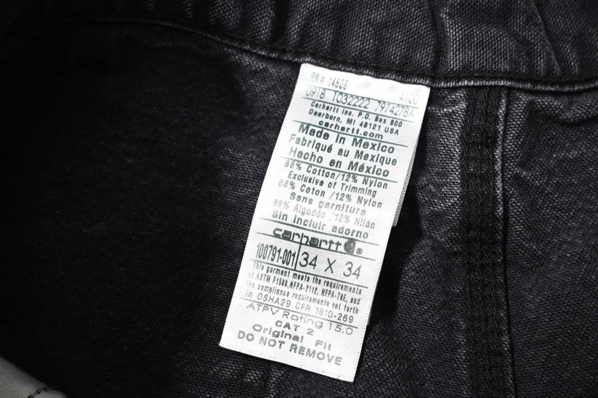画像6: 18' Used Carhartt FR Duck Carpenter Pants Cut Off Black カーハート (6)