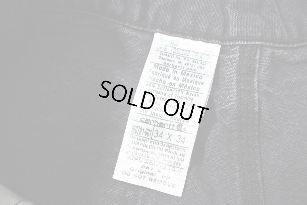 画像6: 18' Used Carhartt FR Duck Carpenter Pants Cut Off Black カーハート (6)