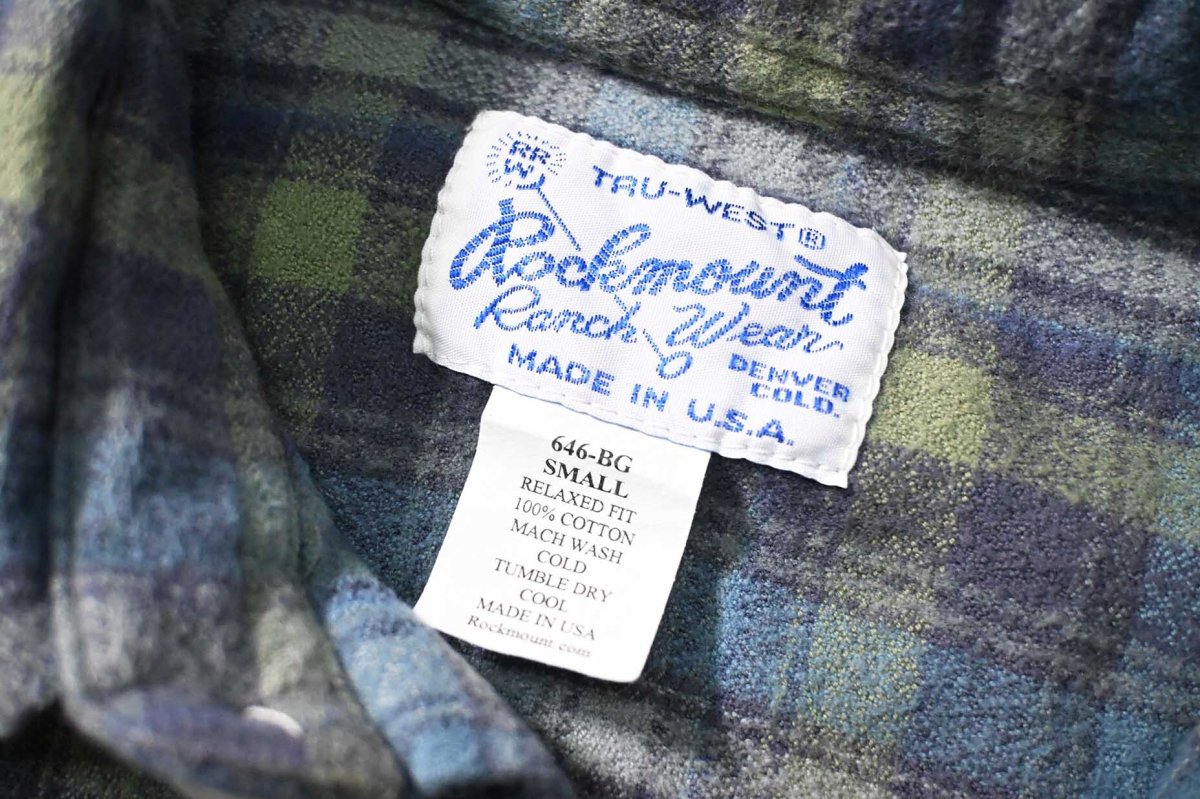 画像4: Used Rockmount Ranch Wear Flannel Western Shirt made in USA (4)