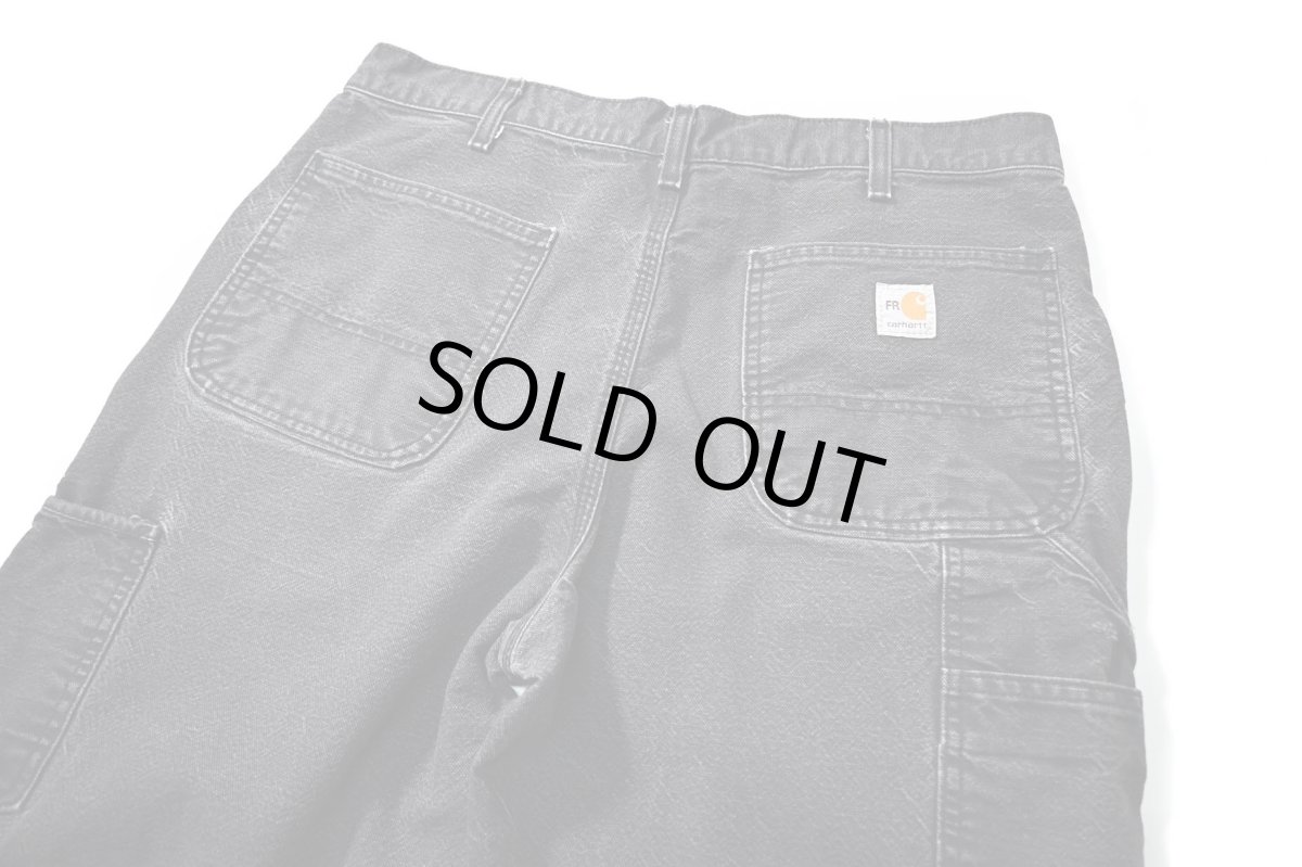 画像4: 18' Used Carhartt FR Duck Carpenter Pants Cut Off Black カーハート (4)