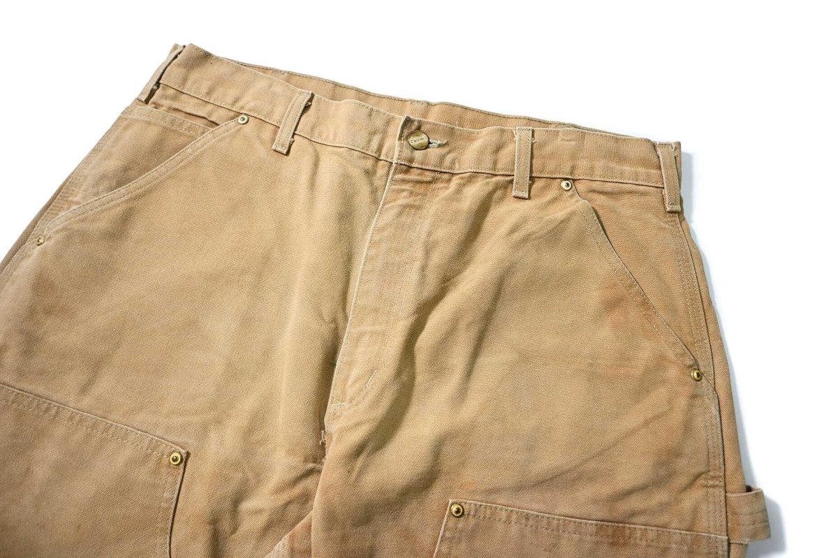 画像2: 00s Used Carhartt Duck Double Knee Carpenter Pants Brown made in USA カーハート (2)