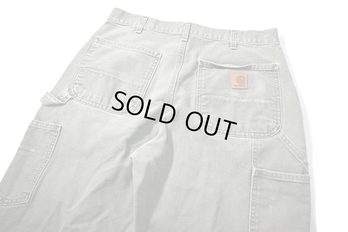 画像4: 18' Used Carhartt Duck Carpenter Pants Moss カーハート (4)