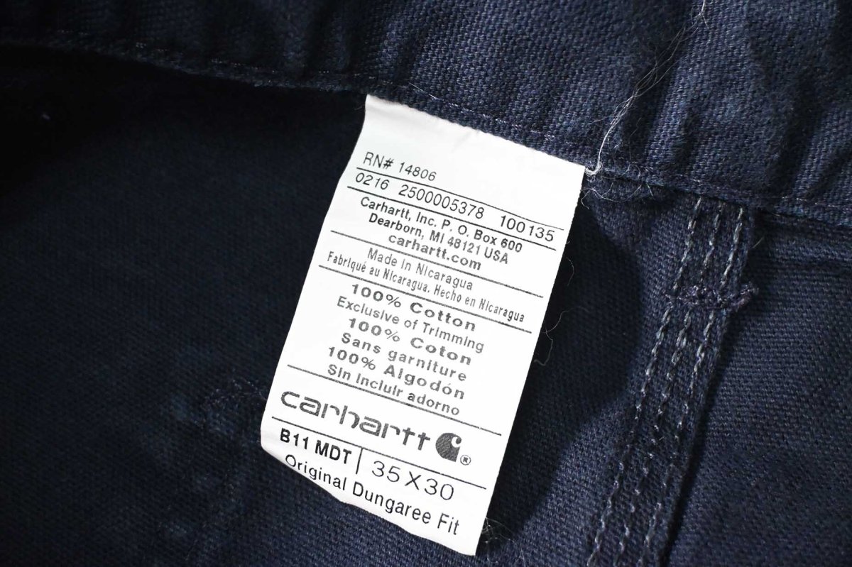 画像6: 16' Used Carhartt Duck Carpenter Pants Midnight カーハート (6)
