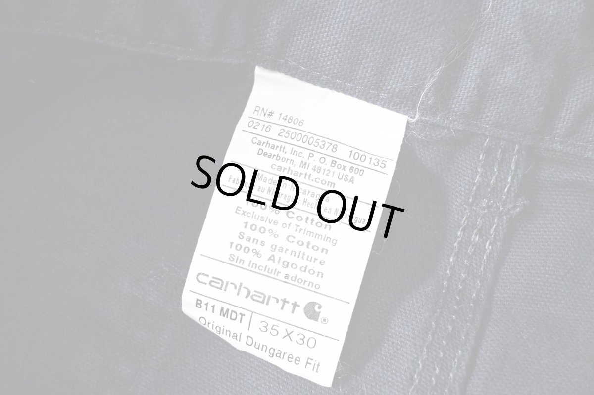 画像6: 16' Used Carhartt Duck Carpenter Pants Midnight カーハート (6)