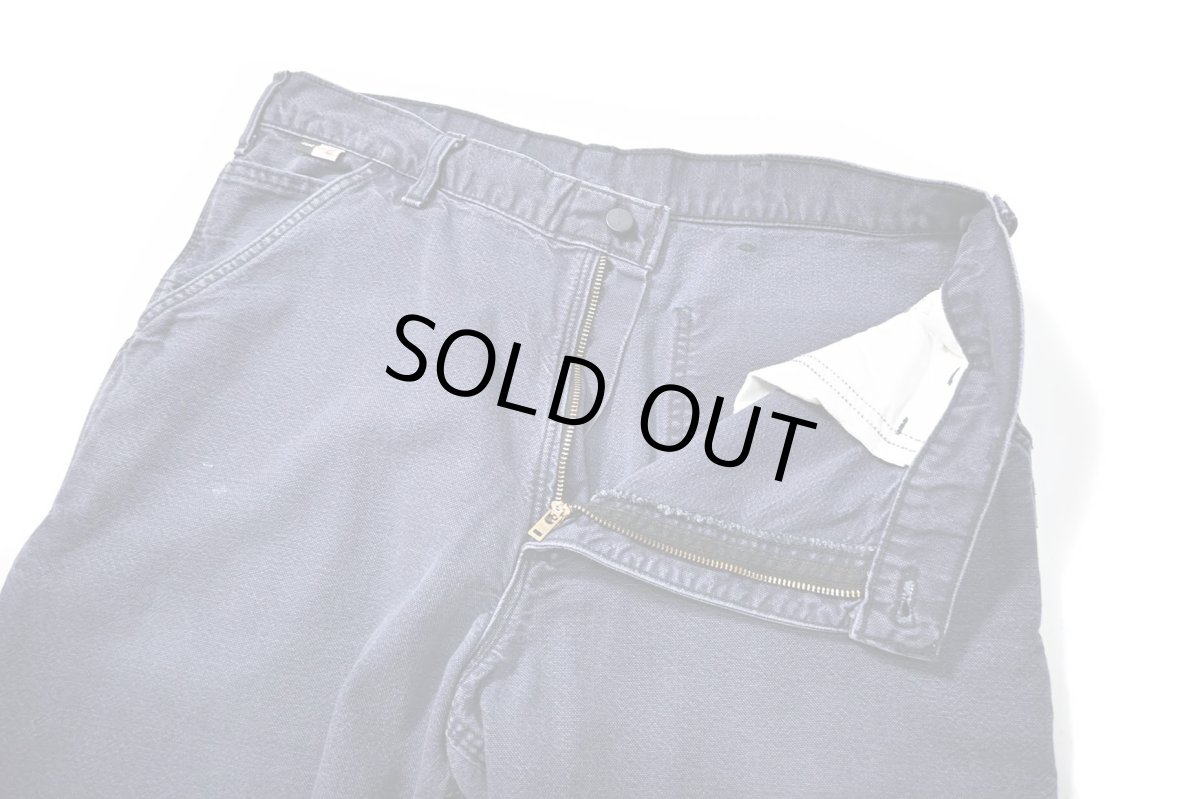 画像5: 18' Used Carhartt FR Duck Carpenter Pants Cut Off Navy カーハート (5)