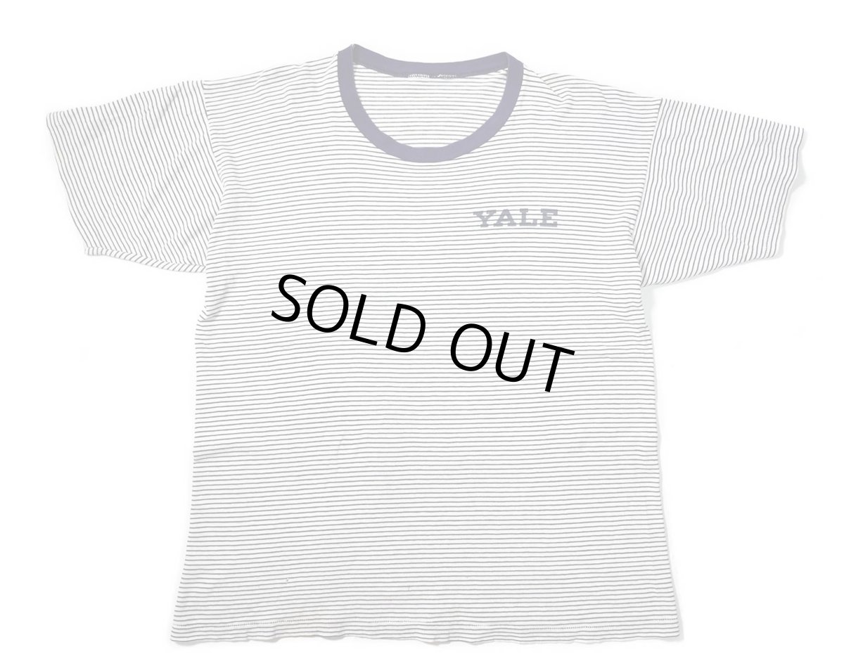 画像1: 80-90s Used Yale Print Border Tee (1)