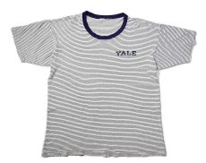 画像1: 80-90s Used Yale Print Border Tee (1)