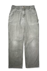 画像1: 18' Used Carhartt Duck Carpenter Pants Moss カーハート (1)