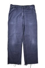画像1: 18' Used Carhartt FR Duck Carpenter Pants Cut Off Navy カーハート (1)