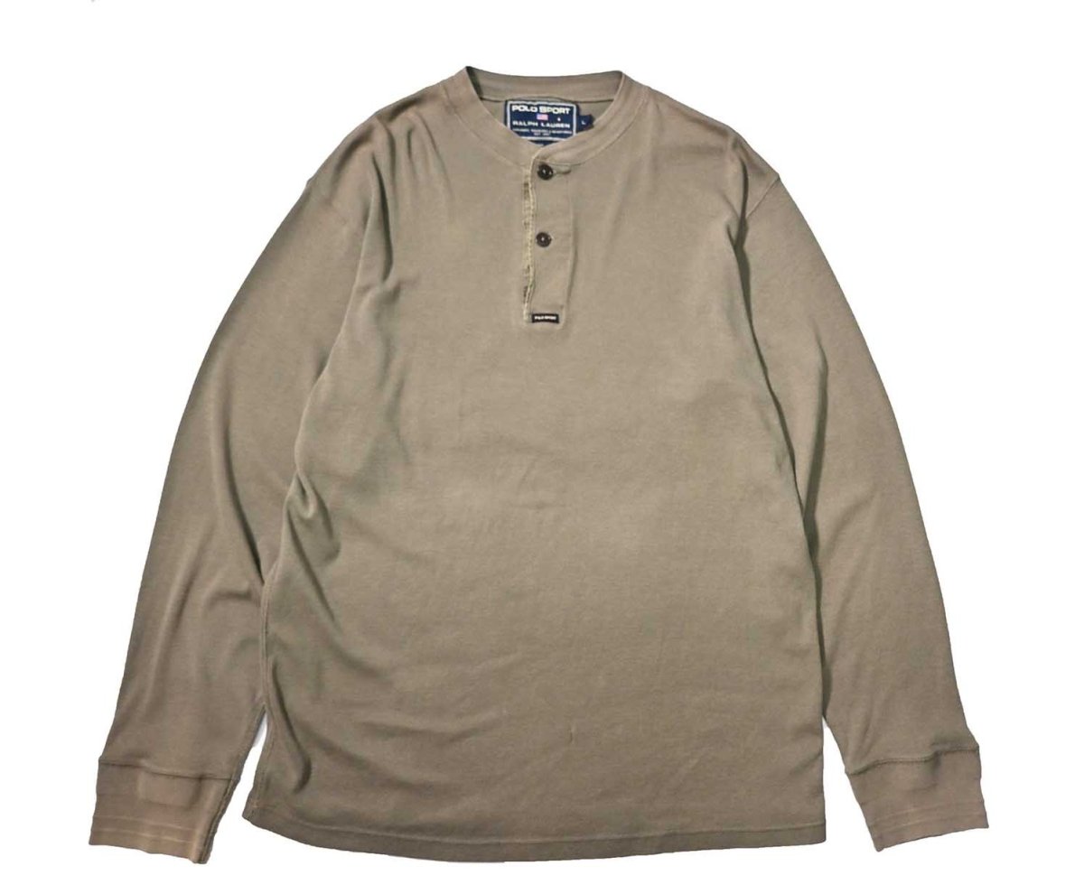 画像1: Used Polo Sport Ralph Lauren L/S Henley Thermal Olive (1)