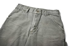 画像2: 16' Used Carhartt Duck Carpenter Pants Moss カーハート (2)