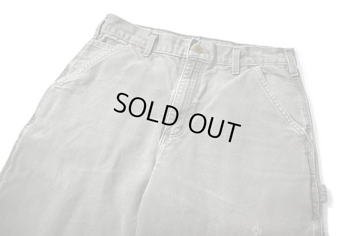画像2: 18' Used Carhartt Duck Carpenter Pants Moss カーハート (2)