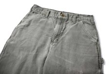 画像2: 18' Used Carhartt Duck Carpenter Pants Moss カーハート (2)