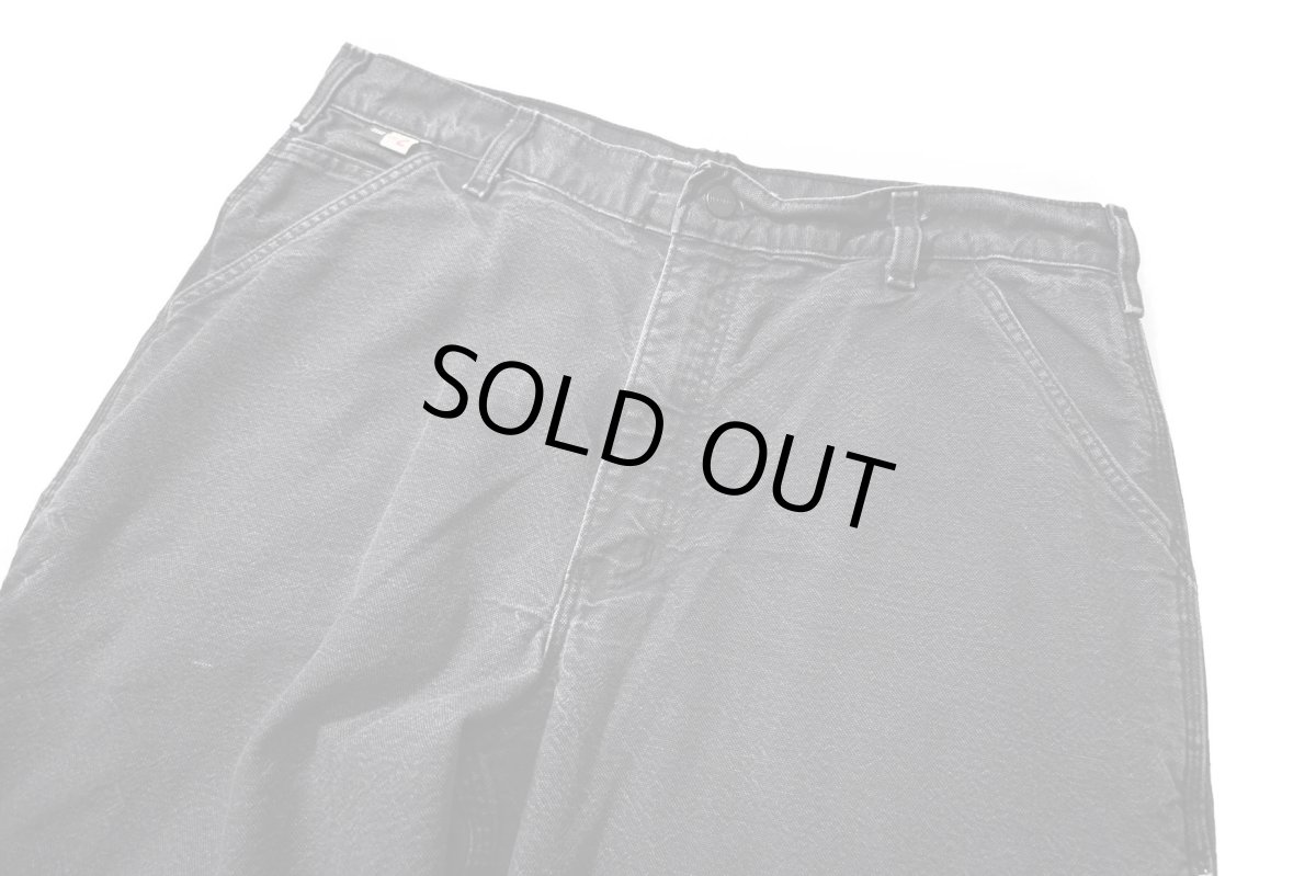 画像2: 18' Used Carhartt FR Duck Carpenter Pants Cut Off Black カーハート (2)