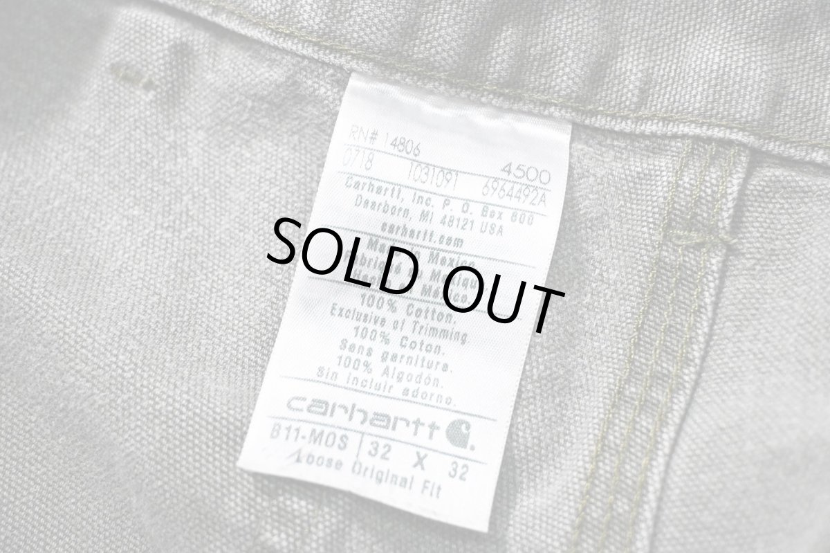 画像6: 18' Used Carhartt Duck Carpenter Pants Moss カーハート (6)