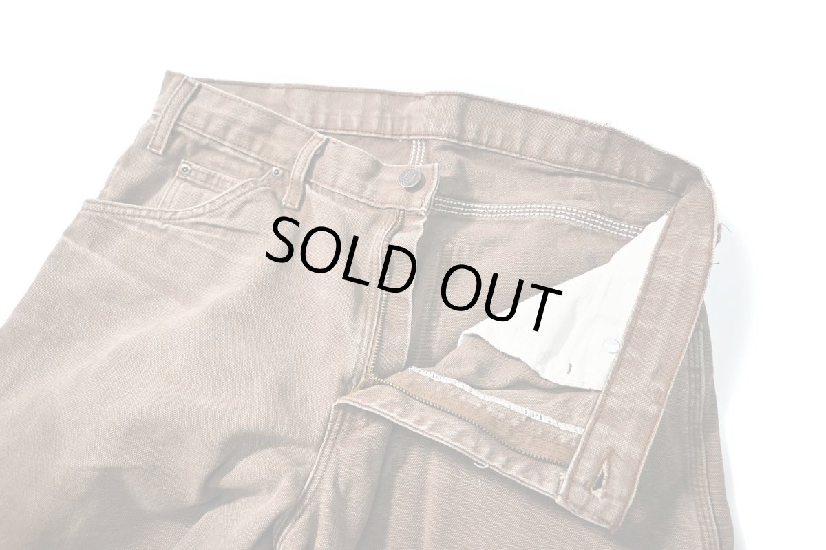 画像6: Used Dickies Duck Carpenter Pants Dark Brown (6)