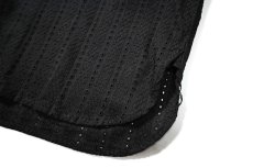 画像3: The Alaskan Hakoba Embroidery Open Collar Shirt Black (3)