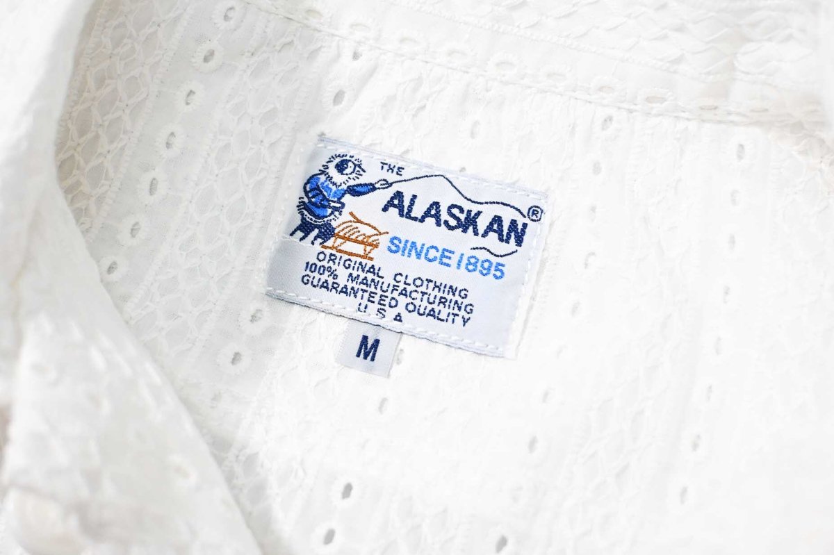 画像4: The Alaskan Hakoba Embroidery Open Collar Shirt White (4)